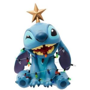 Disney Figur Stitch viklet ind i julekæde med topstjerne