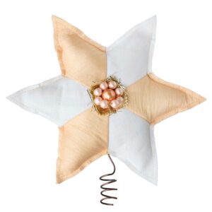 x Lisbeth Beck juletræsstjerne - beige/hvid