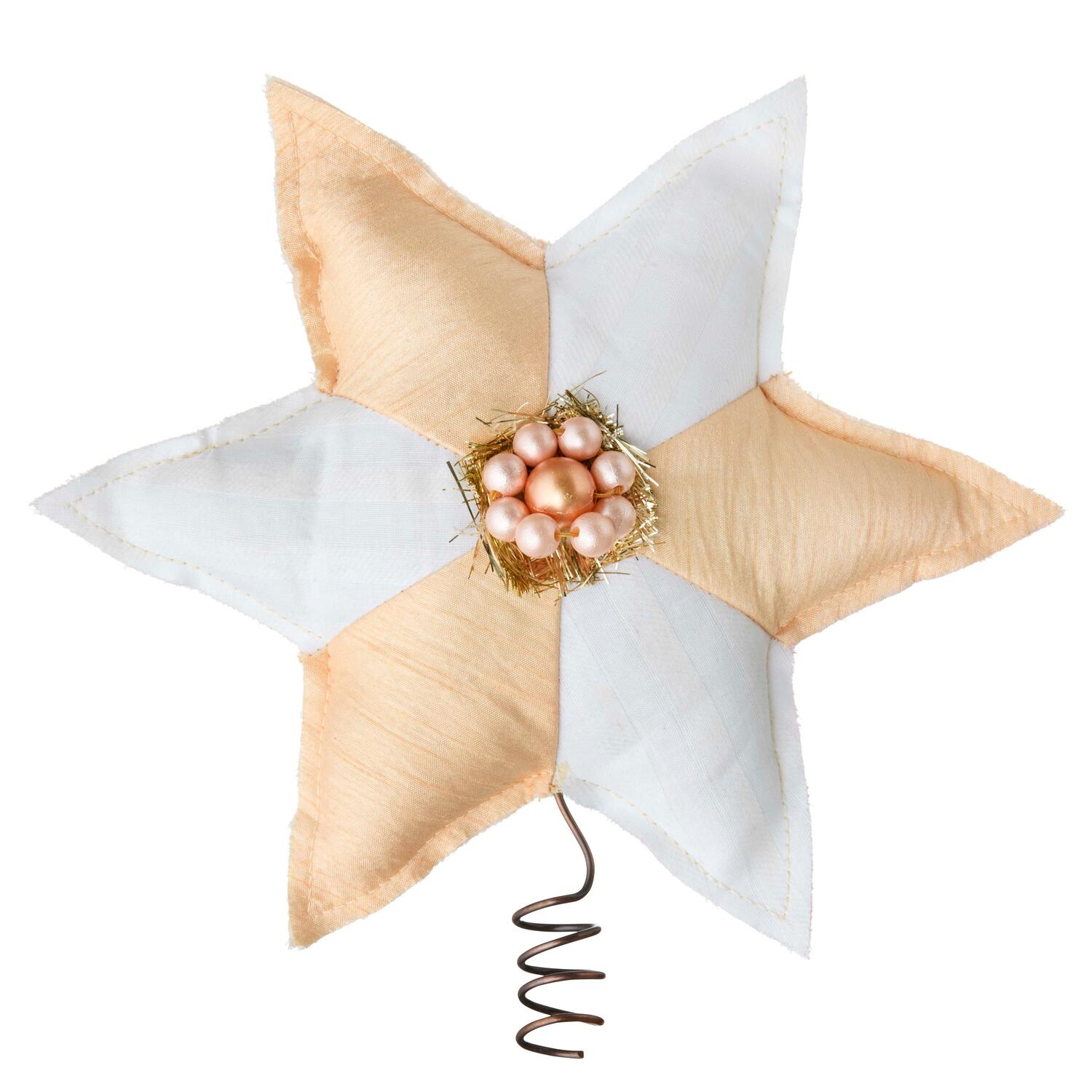 x Lisbeth Beck juletræsstjerne - beige/hvid