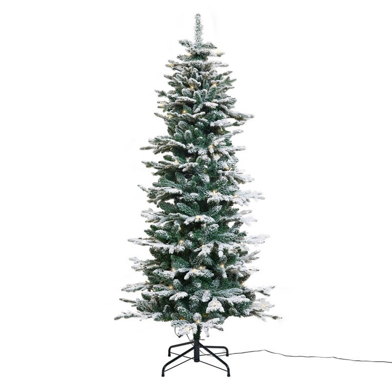 Frost Kunstigt juletræ m/sne & lys H180 cm - Smalt